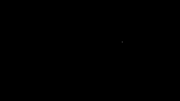 Weiße Linie Symbol für Haustierauszeichnung isoliert auf schwarzem Hintergrund. Medaille mit Hundeabdruck als Ausstellungsgewinner. 4K Video Motion Grafik Animation — Stockvideo