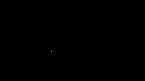 Bílá čára Pes kost ikona izolované na černém pozadí. Symbol potravy pro zvířata. Grafická animace pohybu videa 4K — Stock video