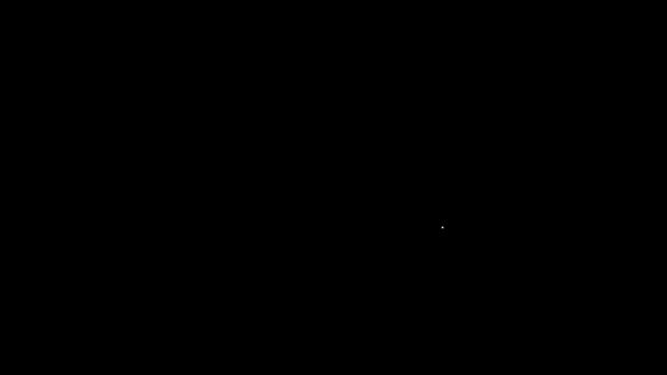 白い線黒の背景に隔離された水泳アイコンのためのメガネとキャップ。水泳帽とゴーグル。潜水水中機器。4Kビデオモーショングラフィックアニメーション — ストック動画