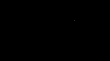 Beyaz çizgi geleneksel koç boynuzu, siyah arkaplanda izole edilmiş Shofar ikonu. Rosh hashanah, Yahudi yeni yıl bayramı geleneksel sembolü. 4K Video hareketli grafik canlandırması