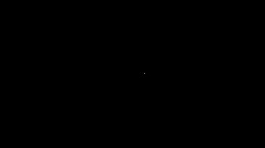 Beyaz çizgi test tüpü ve siyah arkaplanda izole edilmiş kimyasal test ikonu. Laboratuvar cam levhası. 4K Video hareketli grafik canlandırması
