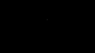 Siyah arkaplanda beyaz çizgi bakteri simgesi izole edildi. Bakteriler ve mikroorganizmalar, sebep olan mikroorganizma hastalıkları, hücre kanseri, mikrop, virüs, mantar. 4K Video hareketli grafik canlandırması