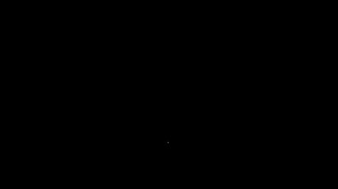 Beyaz çizgi askeri rütbe simgesi siyah arka planda izole edildi. Askeri rozet işareti. 4K Video hareketli grafik canlandırması