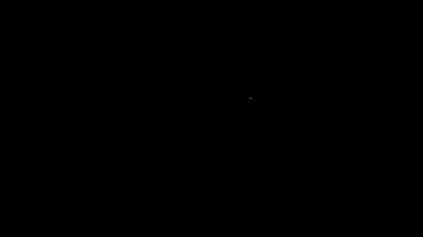 Beyaz çizgi kar maskesi simgesi siyah arkaplanda izole edildi. Kış sporları için bir parça kıyafet ya da bir suçlu ya da hırsız için bir maske. 4K Video hareketli grafik canlandırması