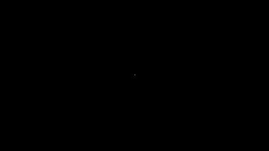 Beyaz çizgi endüstrisi metalik boru ve manometre simgesi siyah arka planda izole edilmiş. 4K Video hareketli grafik canlandırması