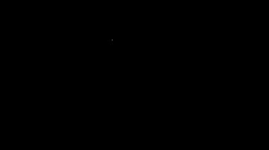 Beyaz çizgi elektrikli süpürge ikonu siyah arkaplanda izole edildi. 4K Video hareketli grafik canlandırması