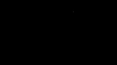 Siyah zemin üzerinde su ikonu olan beyaz çizgi camlar. Soda bardağı. 4K Video hareketli grafik canlandırması