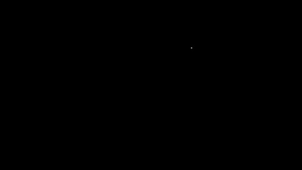 Белая линия Торы прокрутки значок изолирован на черном фоне. Еврейская Тора в расширенной форме. Символ Звезды Давида. Старый пергаментный свиток. Видеографическая анимация 4K — стоковое видео