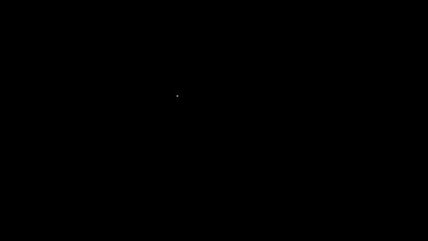 Weiße Linie Davidstern Ikone isoliert auf schwarzem Hintergrund. Symbol jüdischer Religion. Symbol Israels. 4K Video Motion Grafik Animation — Stockvideo