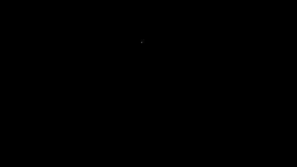 Linea bianca icona bottiglia di vino ebraico isolato su sfondo nero. Animazione grafica 4K Video motion — Video Stock