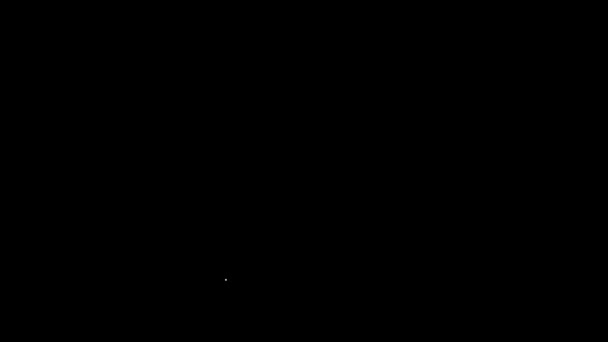 Linha branca placa de Petri com ícone de pipeta isolado no fundo preto. Animação gráfica em movimento de vídeo 4K — Vídeo de Stock