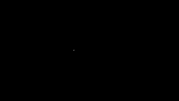 Bílá čára Hmyz v rámečku ikony izolované na černém pozadí. Herbář. Grafická animace pohybu videa 4K — Stock video
