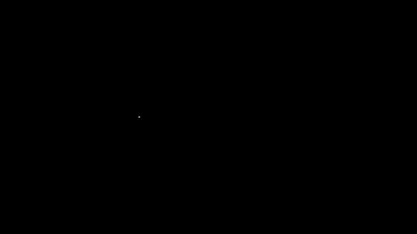 Белая линия Иконка времени быстрого питания выделена на черном фоне. Видеографическая анимация 4K — стоковое видео