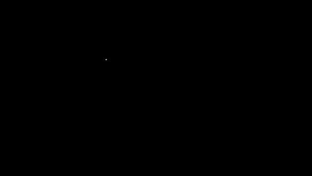 Linha branca Ícone diário do bloco de notas de papel isolado no fundo preto. Animação gráfica em movimento de vídeo 4K — Vídeo de Stock