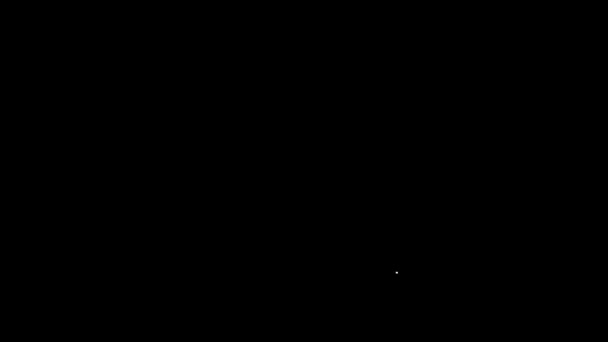 Linha branca Ícone do relógio isolado no fundo preto. Símbolo temporal. Animação gráfica em movimento de vídeo 4K — Vídeo de Stock