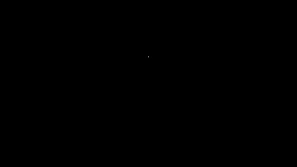 Vit linje Tryck vatten mätare ikon isolerad på svart bakgrund. 4K Video motion grafisk animation — Stockvideo