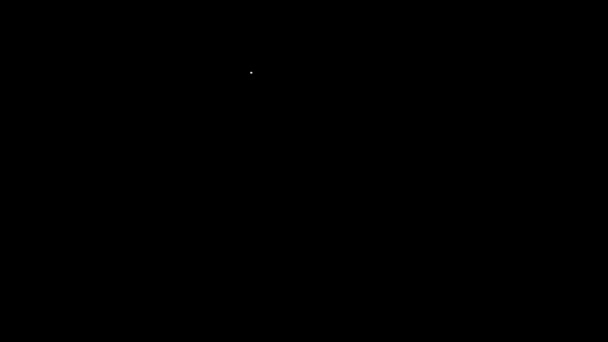 ブラックの背景に分離されたホワイトラインツールボックスアイコン。ツールボックスの看板。4Kビデオモーショングラフィックアニメーション — ストック動画