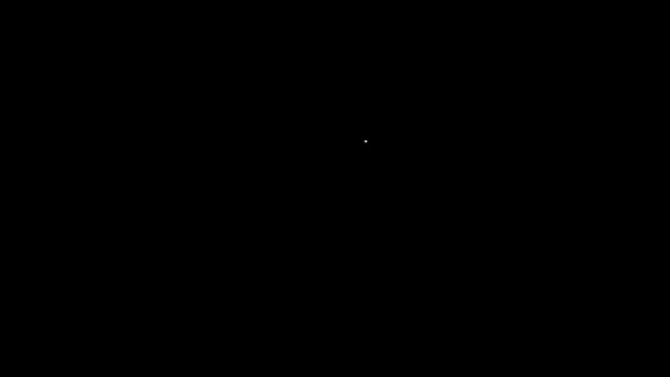 Умывальник белой линии со значком водопроводного крана на черном фоне. Видеографическая анимация 4K — стоковое видео
