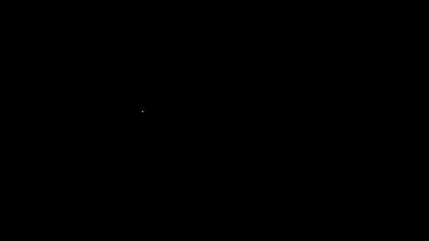 白い線黒の背景に絶縁された電気鉄のアイコン。蒸気鉄だ。4Kビデオモーショングラフィックアニメーション — ストック動画