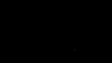 Beyaz çizgi Freelancer simgesi siyah arkaplanda izole edildi. Evinde dizüstü bilgisayarla çalışan serbest çalışan bir adam. Çevrimiçi iş, uzak iş kavramı. 4K Video hareketli grafik canlandırması