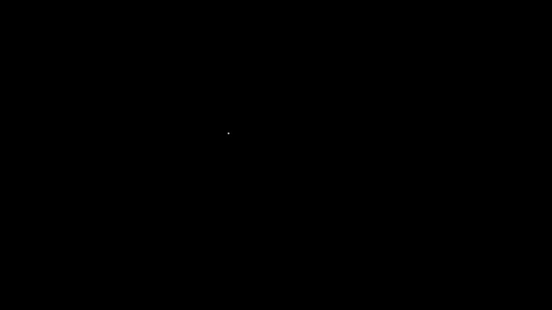 Λευκή γραμμή Φιάλη εικονίδιο νερού που απομονώνεται σε μαύρο φόντο. Πινακίδα αναψυκτικού. 4K Γραφική κίνηση κίνησης βίντεο — Αρχείο Βίντεο