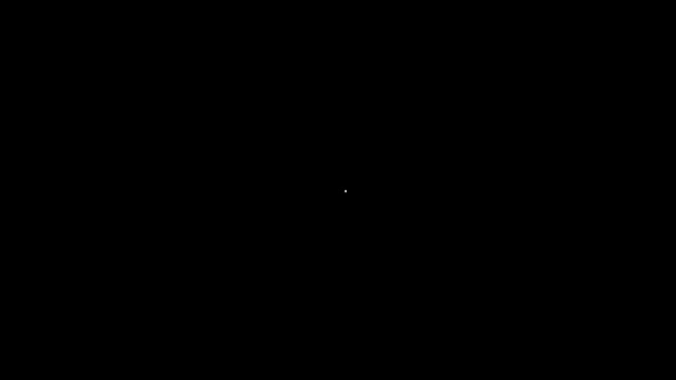 Linha branca Ícone do cilindro do revólver isolado no fundo preto. Animação gráfica em movimento de vídeo 4K — Vídeo de Stock