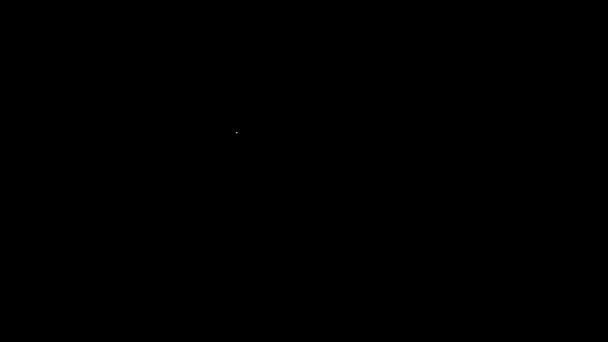 白い線カウボーイバンダナのアイコンは黒の背景に隔離されています。4Kビデオモーショングラフィックアニメーション — ストック動画