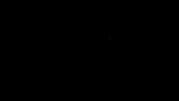 Linha branca Táxi ícone do telhado do carro isolado no fundo preto. Animação gráfica em movimento de vídeo 4K — Vídeo de Stock
