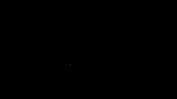 ブラックの背景に隔離されたハート型のペンダントアイコンを持つホワイトラインネックレス。ジュエリーの装飾。国際女性デー。4Kビデオモーショングラフィックアニメーション — ストック動画
