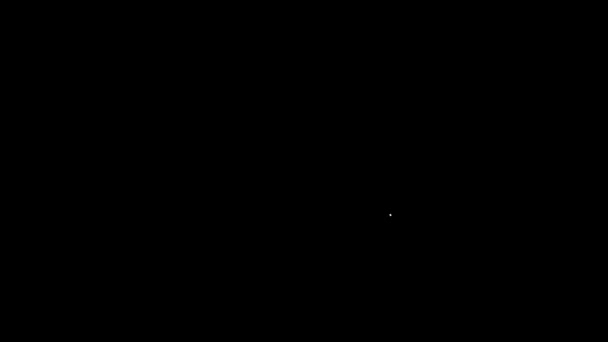 Bílá čára Horská dráha ikona izolované na černém pozadí. Zábavní park. Dětské zábavní hřiště, rekreační park. Grafická animace pohybu videa 4K — Stock video