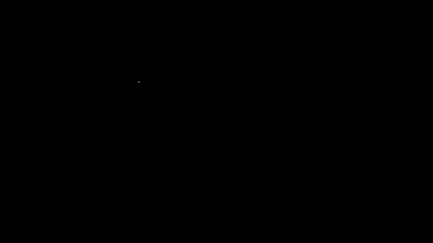 Bílá čára Kancelářský stůl ikona izolované na černém pozadí. Grafická animace pohybu videa 4K — Stock video