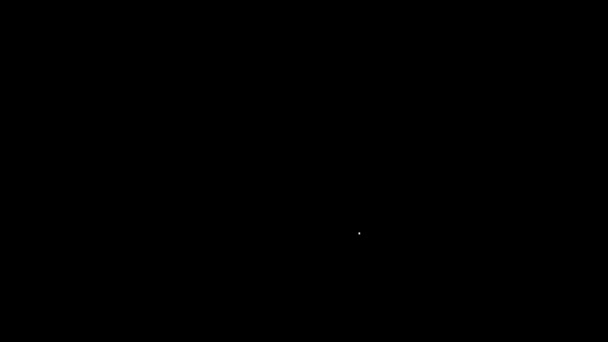 Fehér vonal Időmenedzsment ikon elszigetelt fekete háttérrel. Óra és naptár tábla. Termelékenység szimbólum. 4K Videó mozgás grafikus animáció — Stock videók