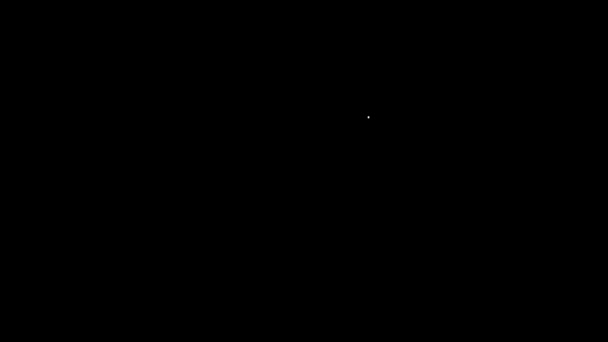 Белая линия Звуковая иконка micontrol выделена на черном фоне. Кнопки слайдера Dj-оборудования. Микшерная консоль. Видеографическая анимация 4K — стоковое видео