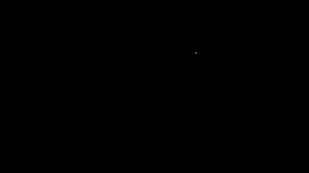 Weiße Linie Fotokamera-Symbol isoliert auf schwarzem Hintergrund. Ikone der Fotokamera. 4K Video Motion Grafik Animation — Stockvideo