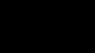 Siyah arka planda beyaz çizgi tabanca ya da silah ikonu var. Polis ya da askeri silah. Küçük ateşli silah. 4K Video hareketli grafik canlandırması