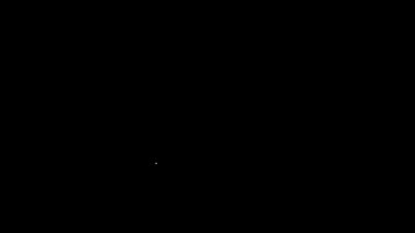 Siyah arka planda beyaz çizgi donanım ikonunun tanılama durumu izole edildi. Araba servisi ve tamir parçaları. 4K Video hareketli grafik canlandırması