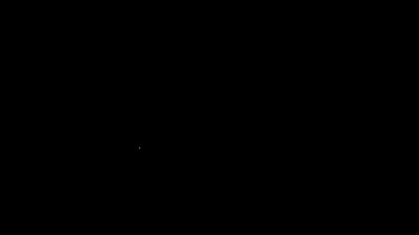 Siyah arka planda beyaz çizgili Vintage tabanca ikonu var. Eski bir silah. 4K Video hareketli grafik canlandırması