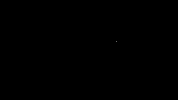 Bílá čára Ikona vemene izolovaná na černém pozadí. Grafická animace pohybu videa 4K — Stock video
