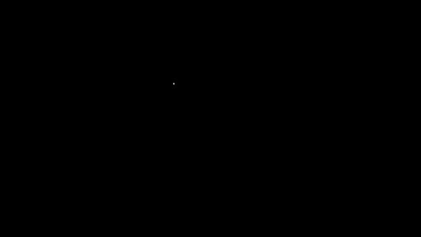 Wit lijnglas met waterpictogram geïsoleerd op zwarte achtergrond. Natriumglas. 4K Video motion grafische animatie — Stockvideo