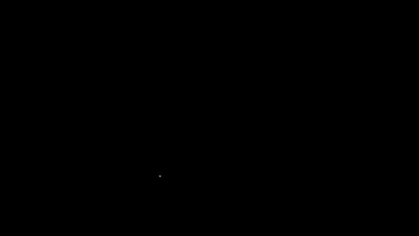 Beyaz çizgi Wudhu simgesi siyah arkaplanda izole edildi. Müslüman adam abdest alıyor. 4K Video hareketli grafik canlandırması — Stok video