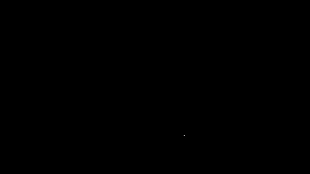 Vit linje Plats pirat ikon isolerad på svart bakgrund. 4K Video motion grafisk animation — Stockvideo