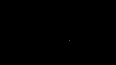 Beyaz çizgi motor gaz göstergesi simgesi siyah arkaplanda izole edildi. Yakıt göstergesi boş. Tam depo göstergesi. 4K Video hareketli grafik canlandırması