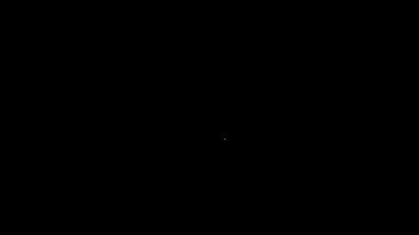 Beyaz çizgi benzinli pompa başlığı simgesi siyah arkaplanda izole edildi. Yakıt pompası istasyonu. Yakıt ikmal tabelası. Benzin istasyonu ikonu. 4K Video hareketli grafik canlandırması