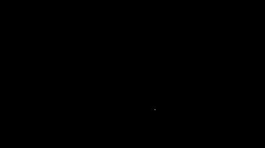 Beyaz çizgi Amerikan bayrağı simgesi siyah arkaplanda izole edildi. ABD bayrağı. Amerika Birleşik Devletleri. 4K Video hareketli grafik canlandırması
