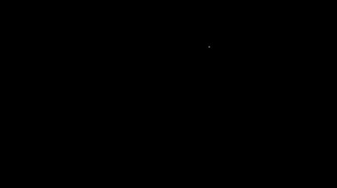 Beyaz çizgi Amerikan bayrağı simgesi siyah arkaplanda izole edildi. ABD bayrağı. Amerika Birleşik Devletleri. 4K Video hareketli grafik canlandırması