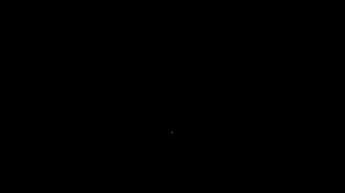 Beyaz çizgi batı kovboy şapkası ikonu siyah arka planda izole edildi. 4K Video hareketli grafik canlandırması