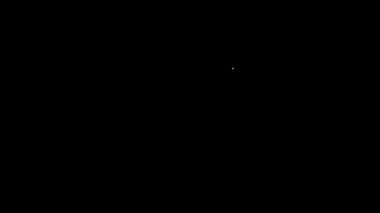 Beyaz çizgi iş sunumu bilgi ögesi simgesi siyah arkaplanda izole edildi. 4K Video hareketli grafik canlandırması