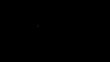 Beyaz çizgi Garaj simgesi siyah arkaplanda izole edildi. 4K Video hareketli grafik canlandırması