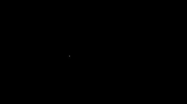 Beyaz çizgi Dünya haber simgesi siyah arkaplanda izole edildi. Flaş haber, dünya haber kanalı. 4K Video hareketli grafik canlandırması