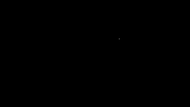 Vit linje Pirat flagga ikon isolerad på svart bakgrund. 4K Video motion grafisk animation — Stockvideo